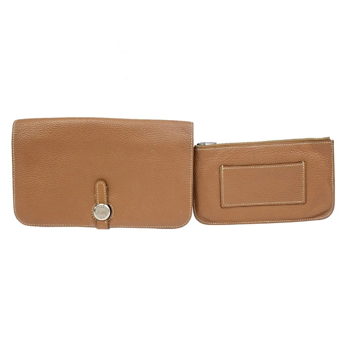 Hermes Dogon Duo Combined Leather Brown Leather Wallets Accessory (Pre-Owned)
