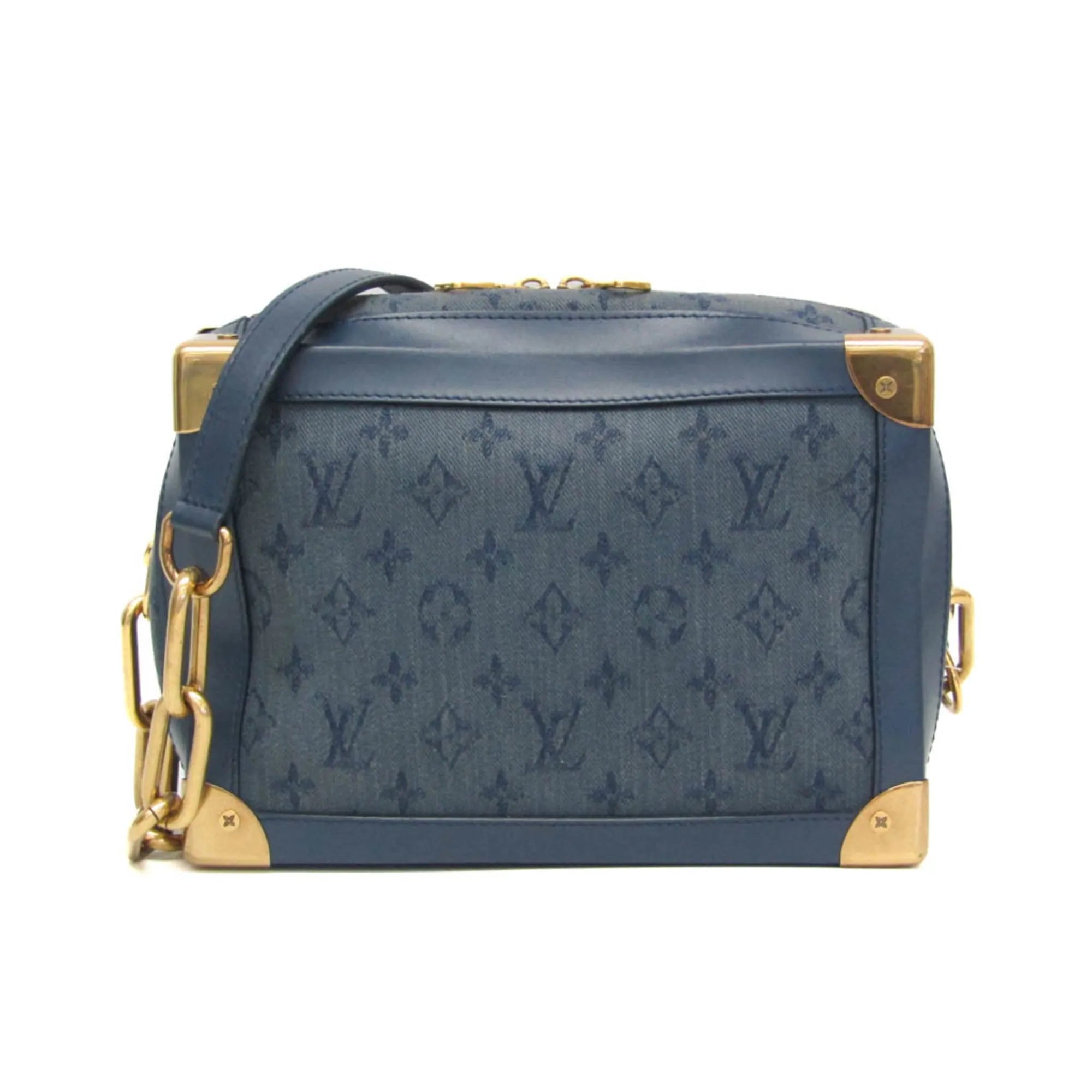 Louis Vuitton Soft Trunk Monogram Denim Blue Denim_Jeans Shoulder Bag Bag (Pre-Owned)