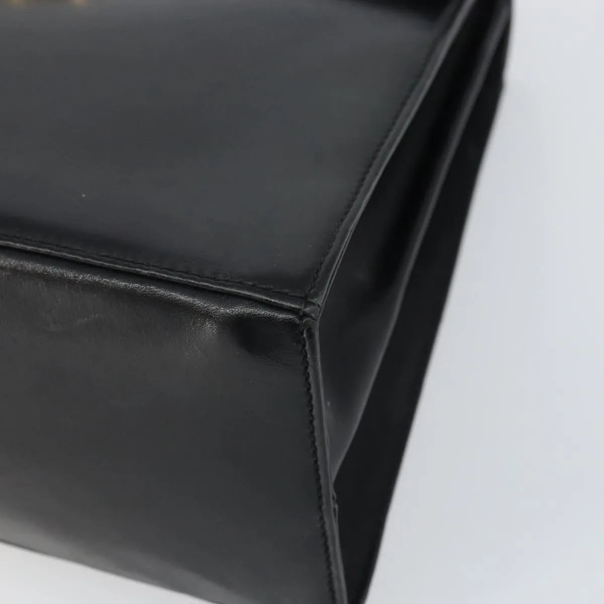 Salvatore Ferragamo Gancini Convertible Top Handle Leather Black Leather Handbag (Pre-Owned)