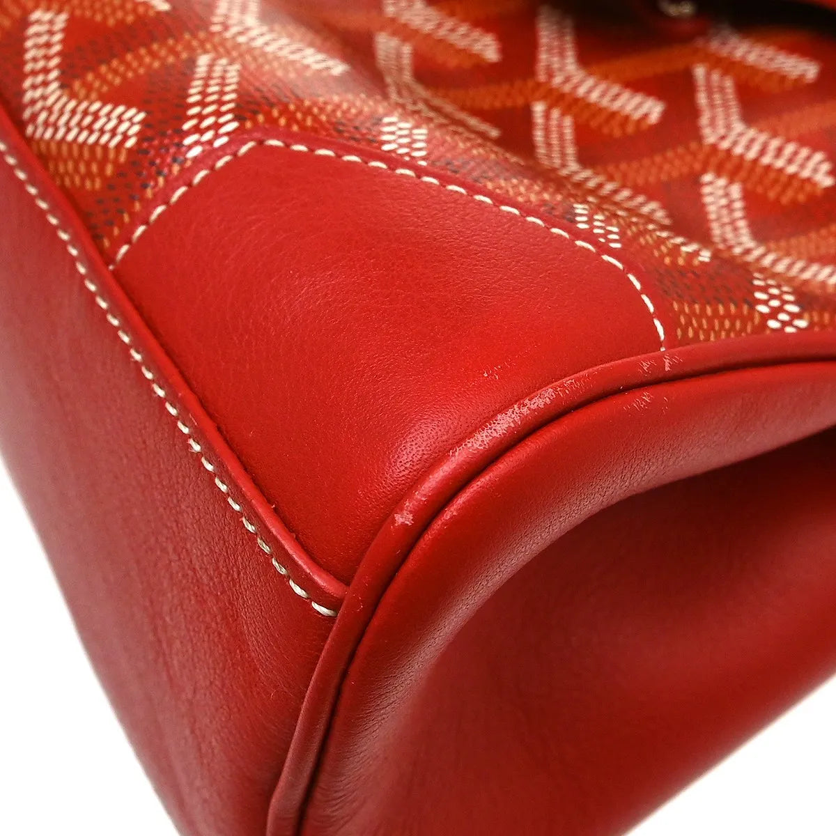 Goyard Saigon Top Handle Coated Canvas With Leather Red Canvas Handbag (Pre-Owned)