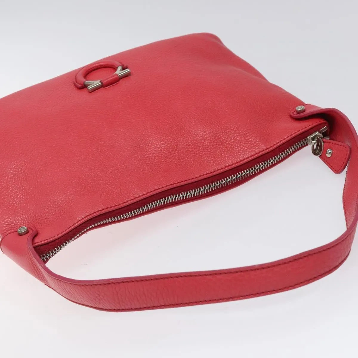 Salvatore Ferragamo Gancini Leather Pink Leather Shoulder Bag Bag (Pre-Owned)