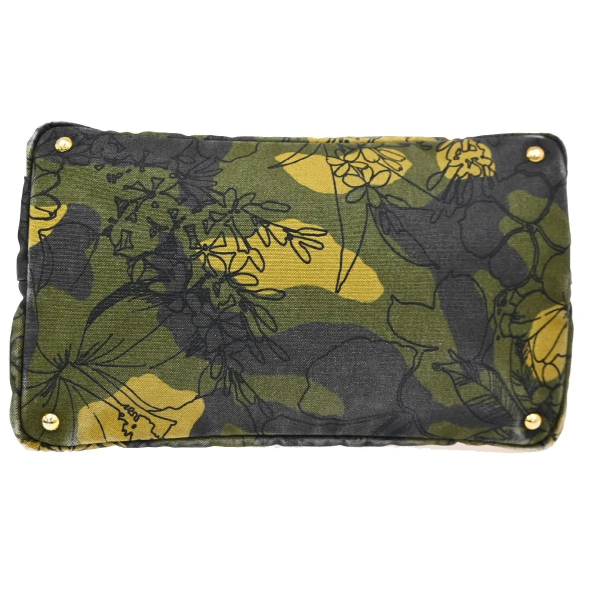 Prada Canapa Tote Printed Canvas Green Canvas Tote Bag Bag (Pre-Owned)