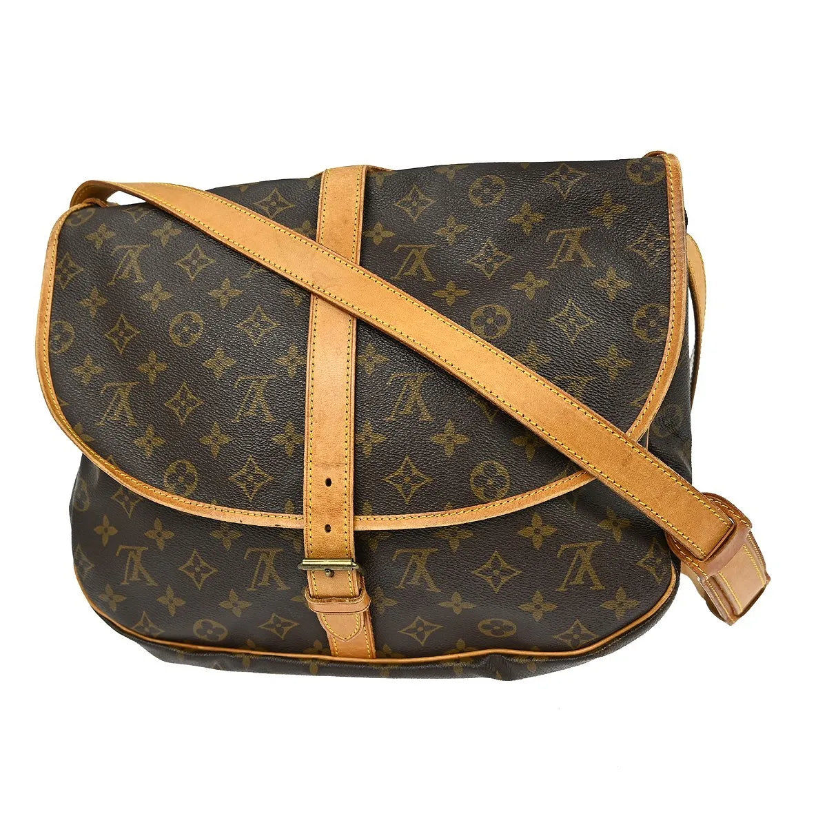 Louis Vuitton Saumur Monogram Canvas Brown Canvas Shoulder Bag Bag (Pre-Owned)