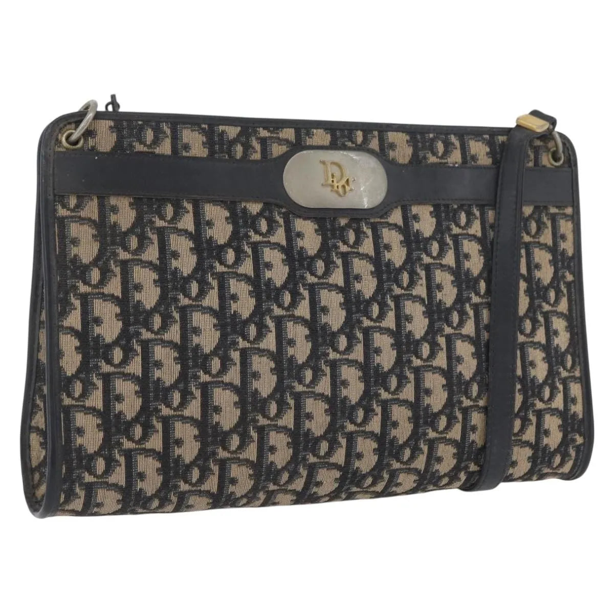 Christian Dior Vintage Trotter Canvas Navy Canvas Shoulder Bag Bag (Pre-Owned)