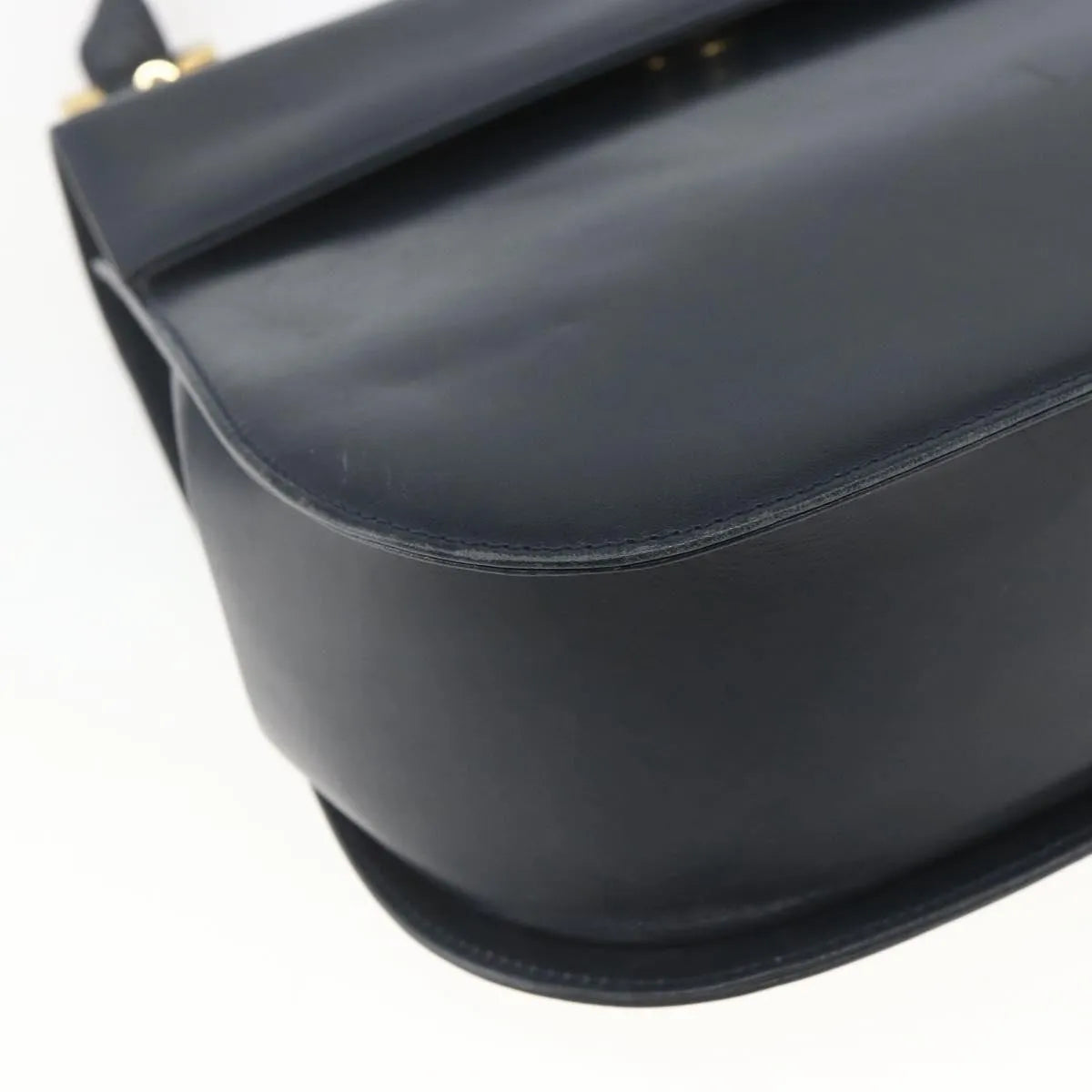 Salvatore Ferragamo Gancini Leather Navy Leather Shoulder Bag Bag (Pre-Owned)