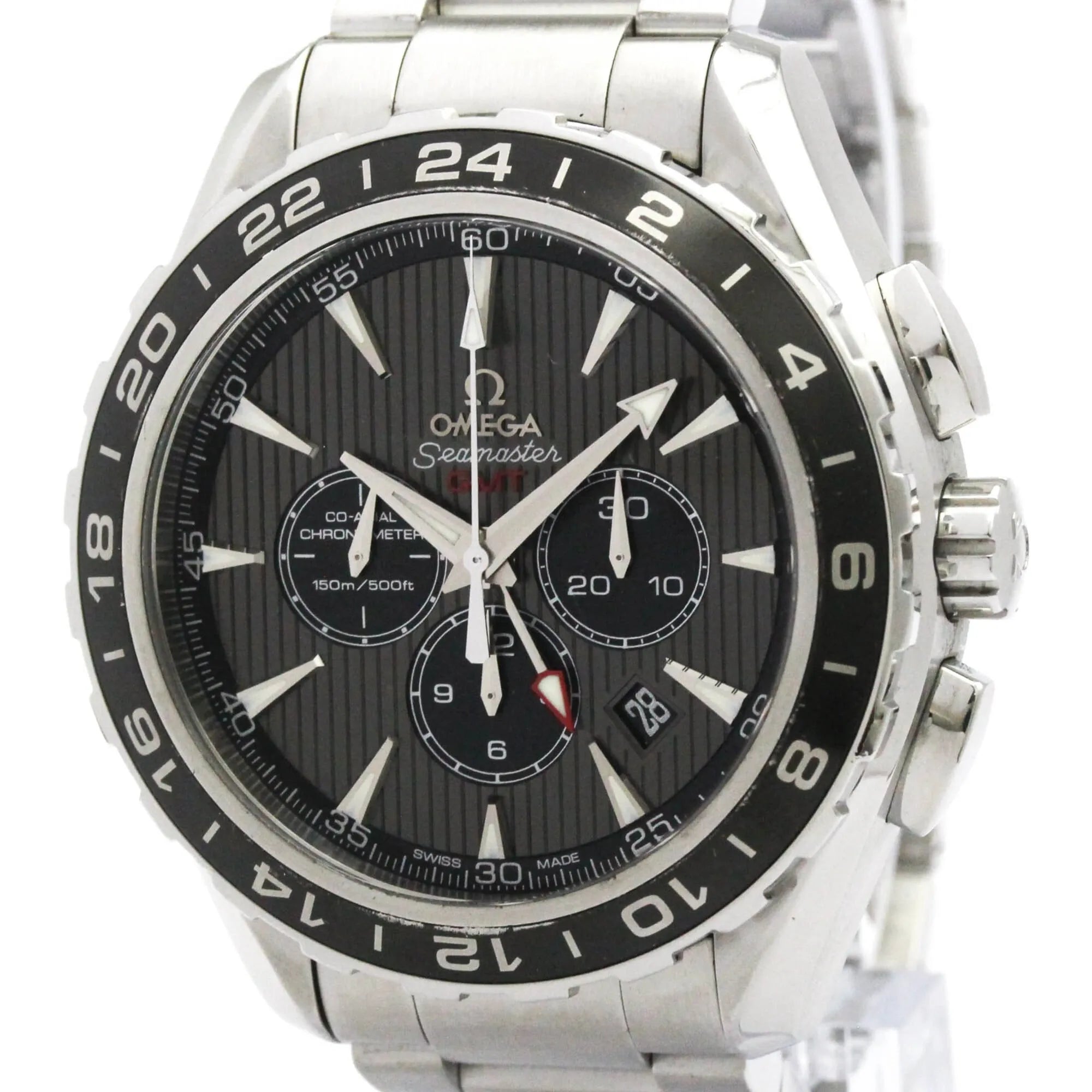 Omega Seamaster Aqua Terra 150M Co-Axial Chronometer Gmt Chronograph Automatic Stainless Steel Watch (Pre-Owned)