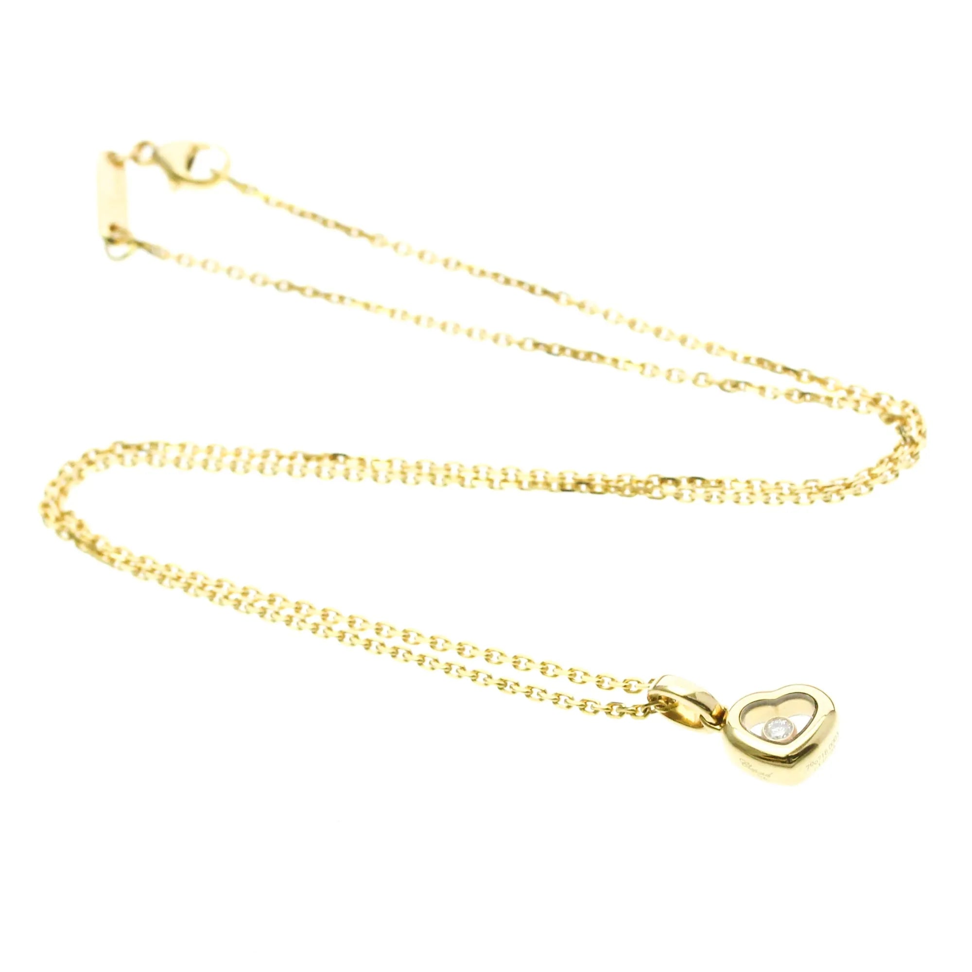 Chopard Happy Diamonds Heart Pendant 18K Yellow Gold With Diamonds And 1 Floating Diamond Gold Yellow_Gold Necklace Jewelry (Pre-Owned)