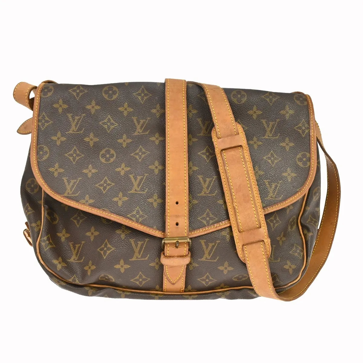 Louis Vuitton Saumur Monogram Brown Canvas Shoulder Bag Bag (Pre-Owned)