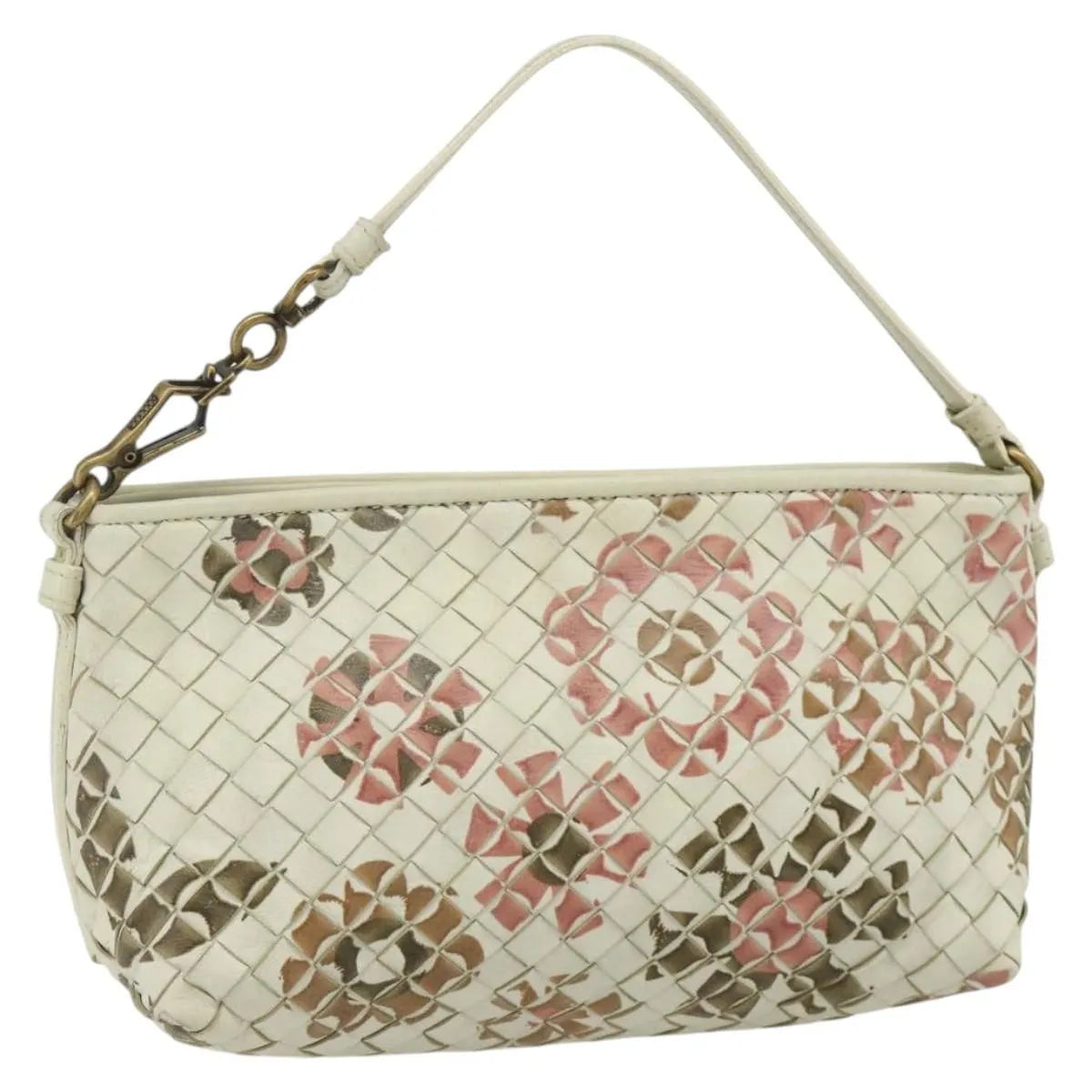 Bottega Veneta Intrecciato Clutch Leather White Leather Clutche & Pouche Bag (Pre-Owned)