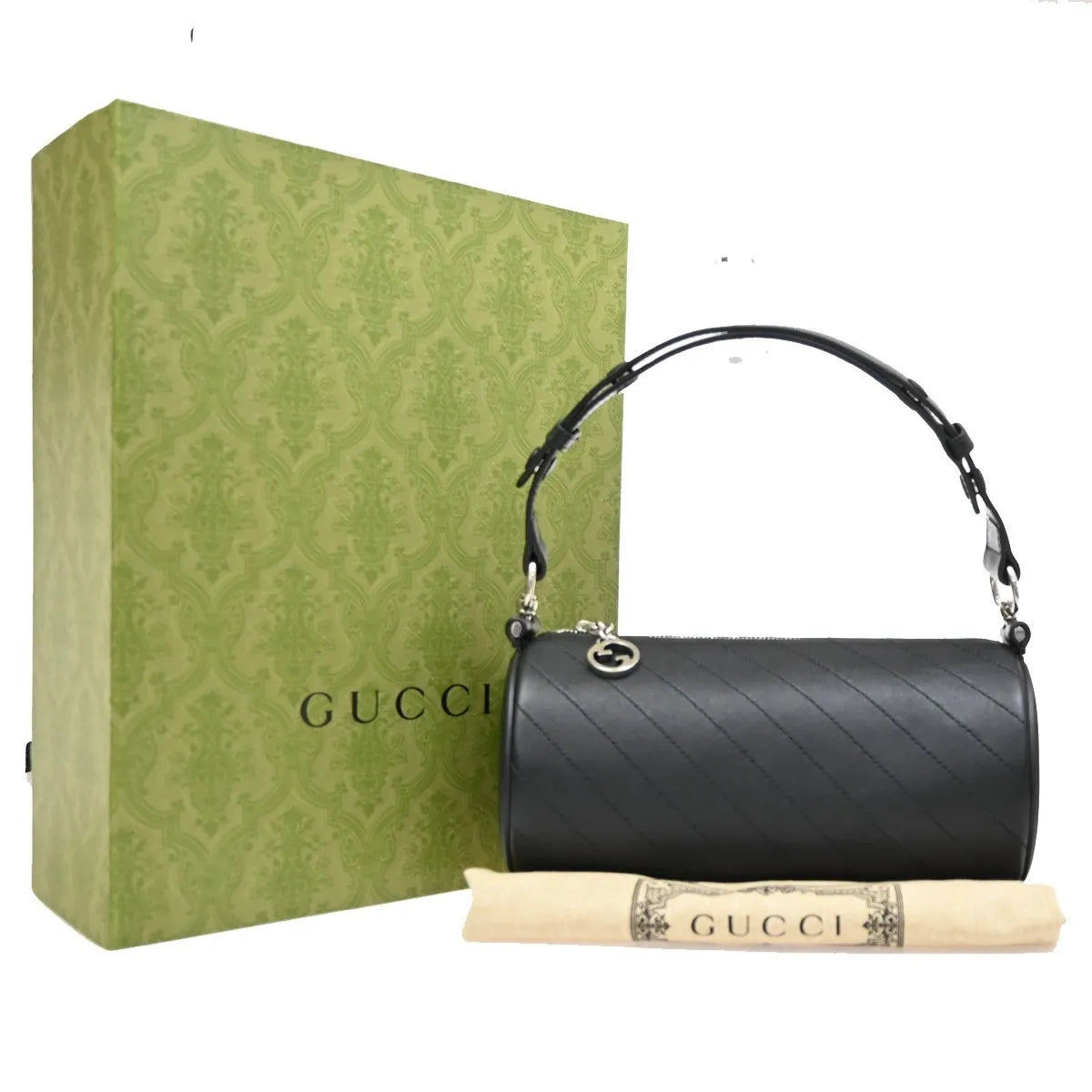 Gucci Blondie Interlocking Gg Leather Black Leather Bag (Pre-Owned)