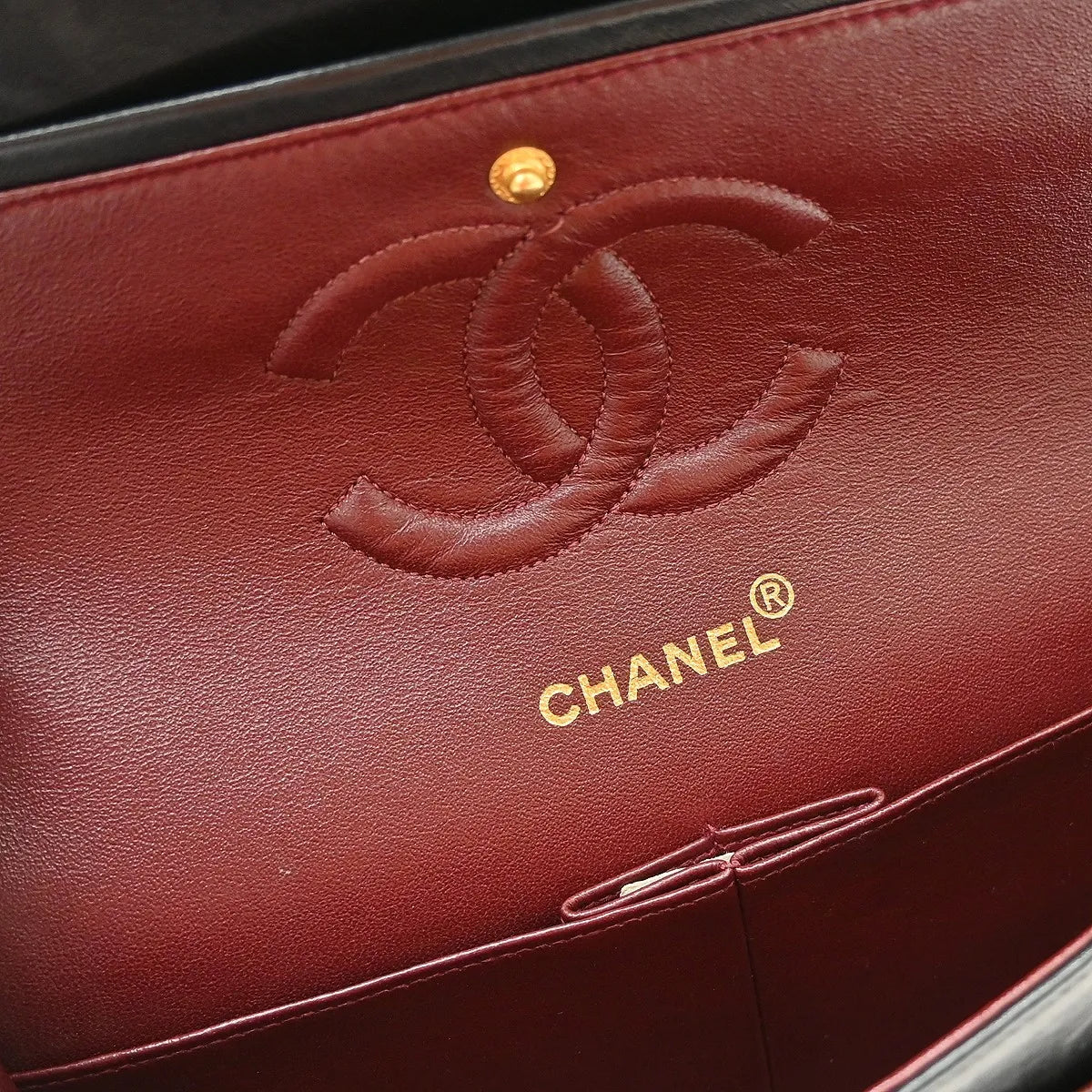 Chanel Timeless - Classic Double Flap Quilted Lambskin Black Leather Shoulder Bag Bag (Pre-Owned)