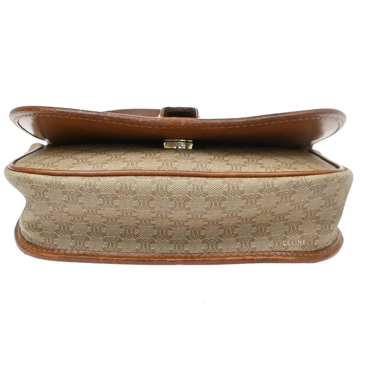 Celine Vintage Macadam Canvas And Leather Beige Canvas Handbag (Pre-Owned)