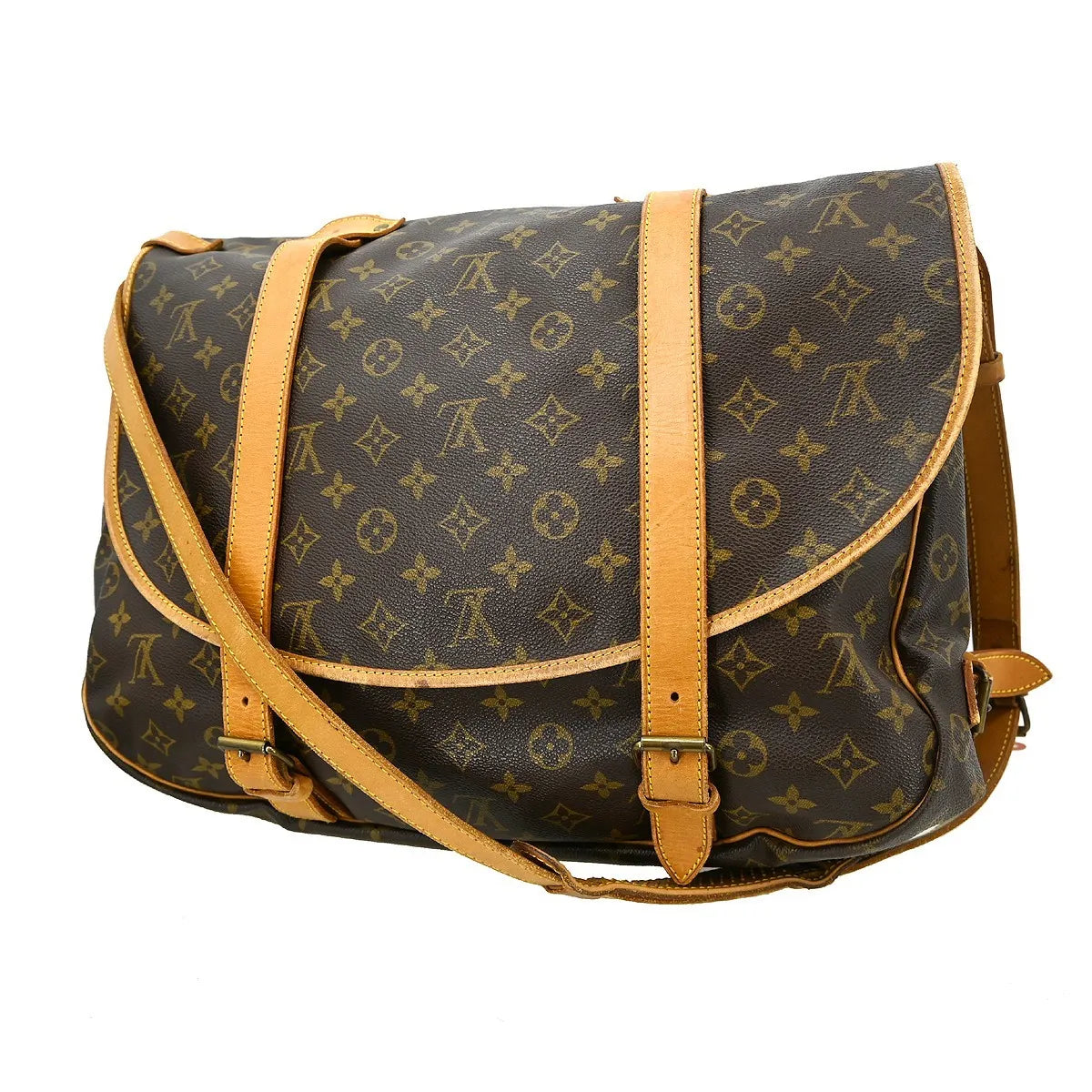 Louis Vuitton Saumur Monogram Brown Canvas Shoulder Bag Bag (Pre-Owned)