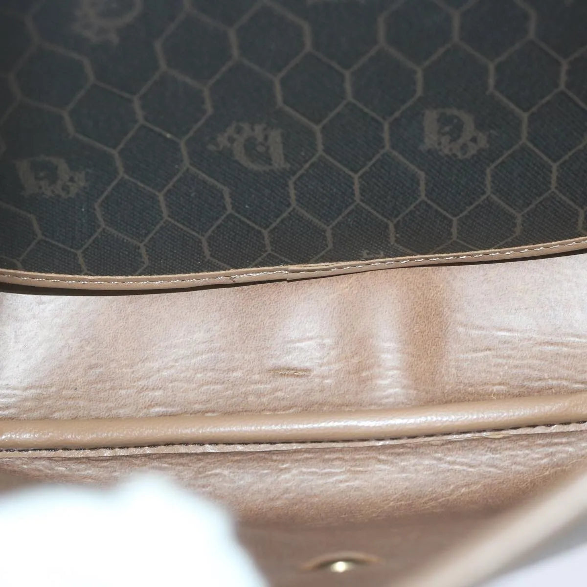 Christian Dior Vintage Cd Flap Canvas Black Canvas Shoulder Bag Bag (Pre-Owned)