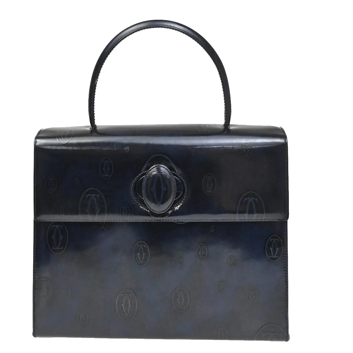 Cartier Happy Birthday Patent Leather Navy Patent_Leather Handbag (Pre-Owned)