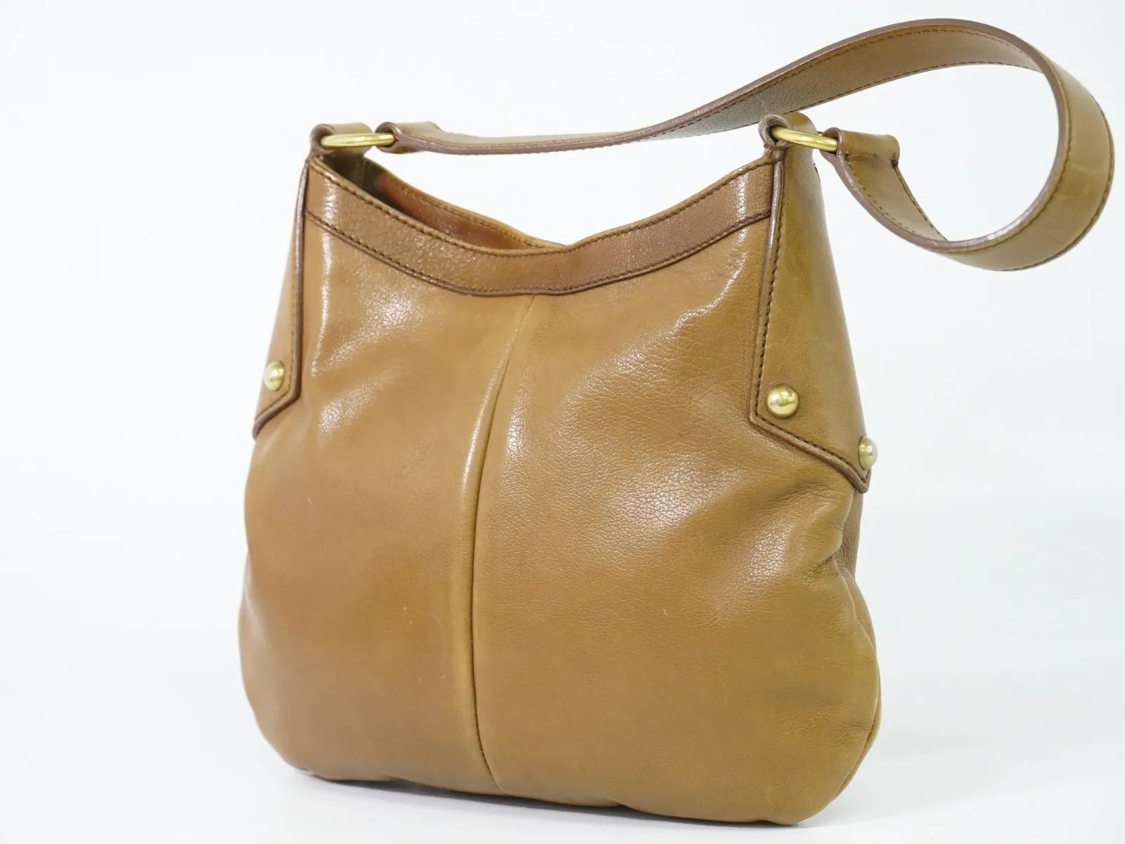 Saint Laurent Mombasa Hobo Leather Brown Leather Shoulder Bag Bag (Pre-Owned)
