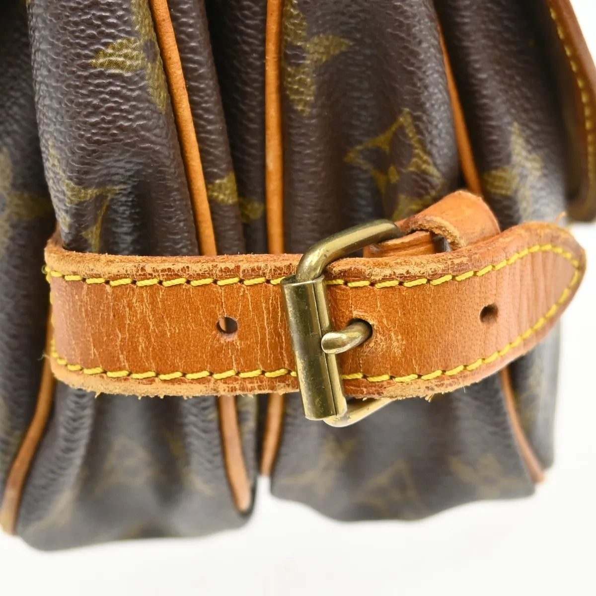 Louis Vuitton Saumur Handbag Monogram Canvas Brown Canvas Shoulder Bag Bag (Pre-Owned)
