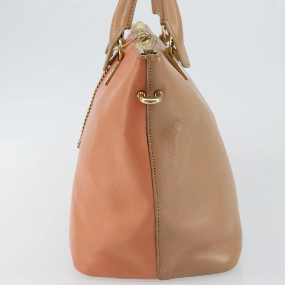 Chloe Bicolor Baylee Satchel Leather Orange Leather Handbag (Pre-Owned)