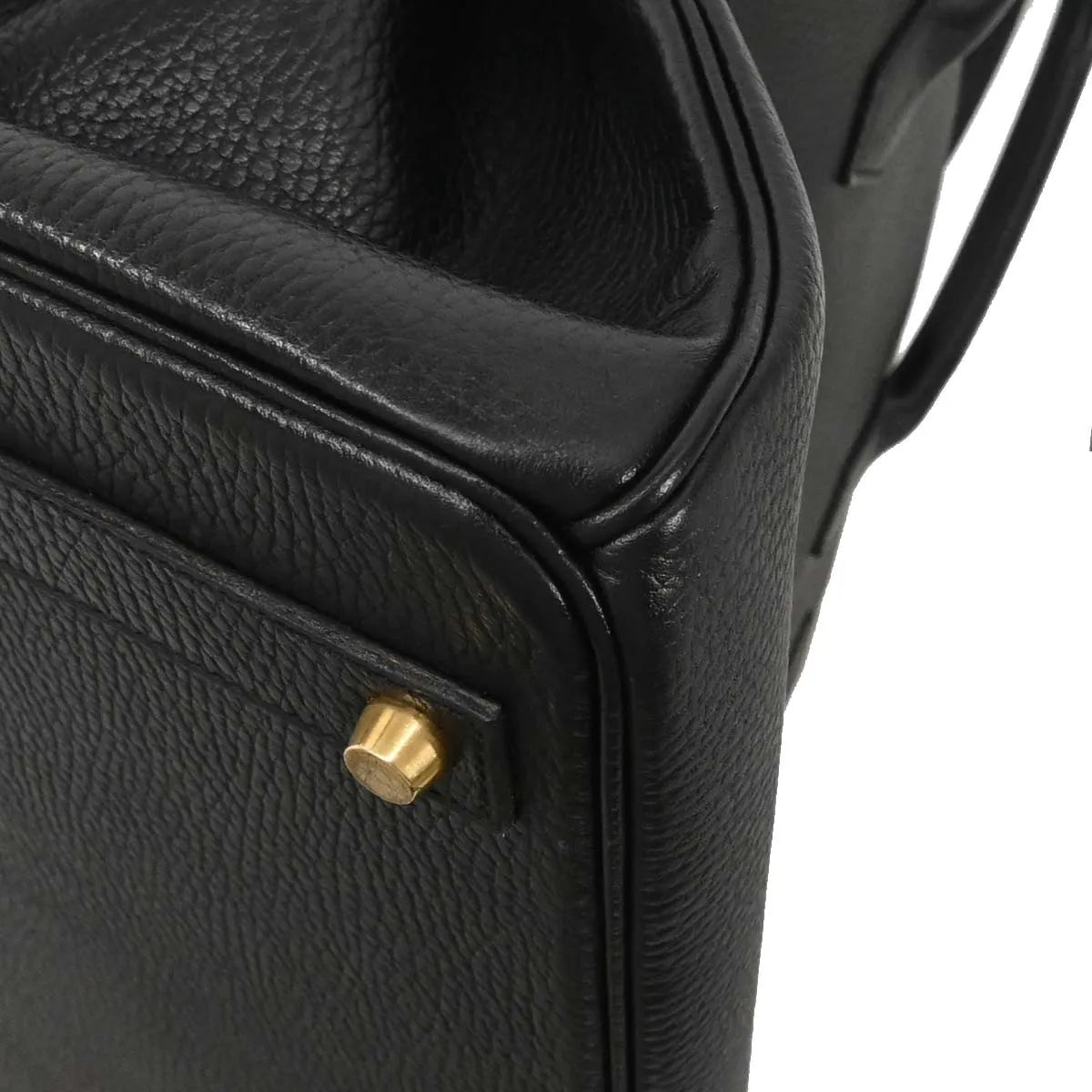 Hermes Birkin Handbag Black Ardennes With Gold Hardware Black Leather Handbag (Pre-Owned)