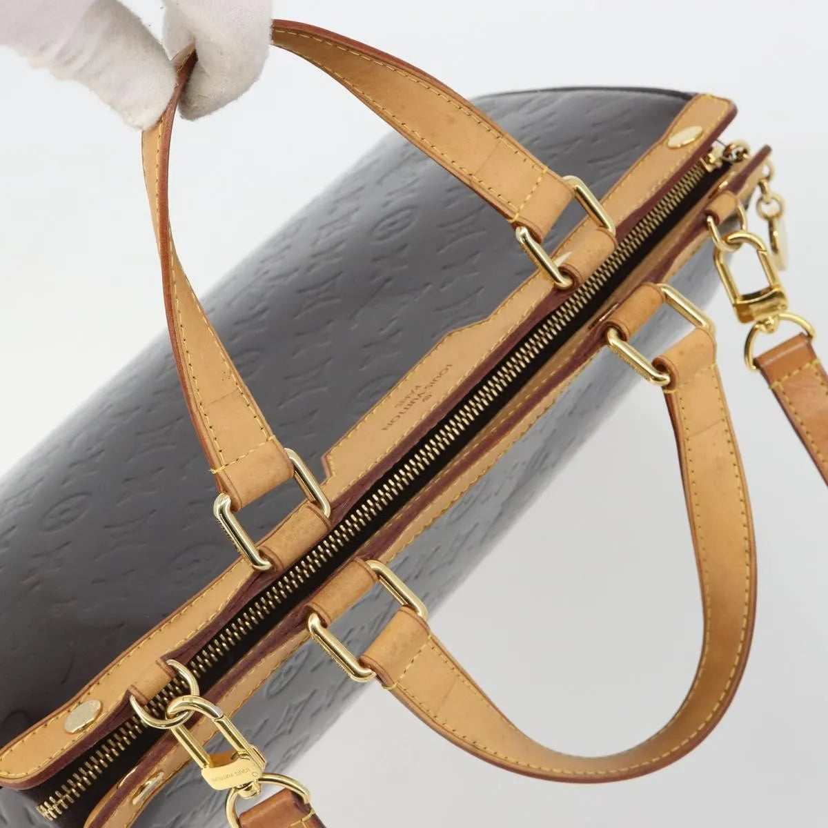 Louis Vuitton Blair Monogram Vernis Purple Patent_Leather Handbag (Pre-Owned)