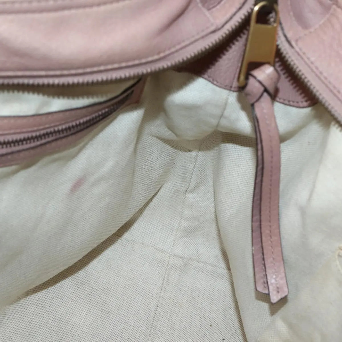 Gucci Vintage Interlocking G Canvas And Leather Beige Canvas Handbag (Pre-Owned)