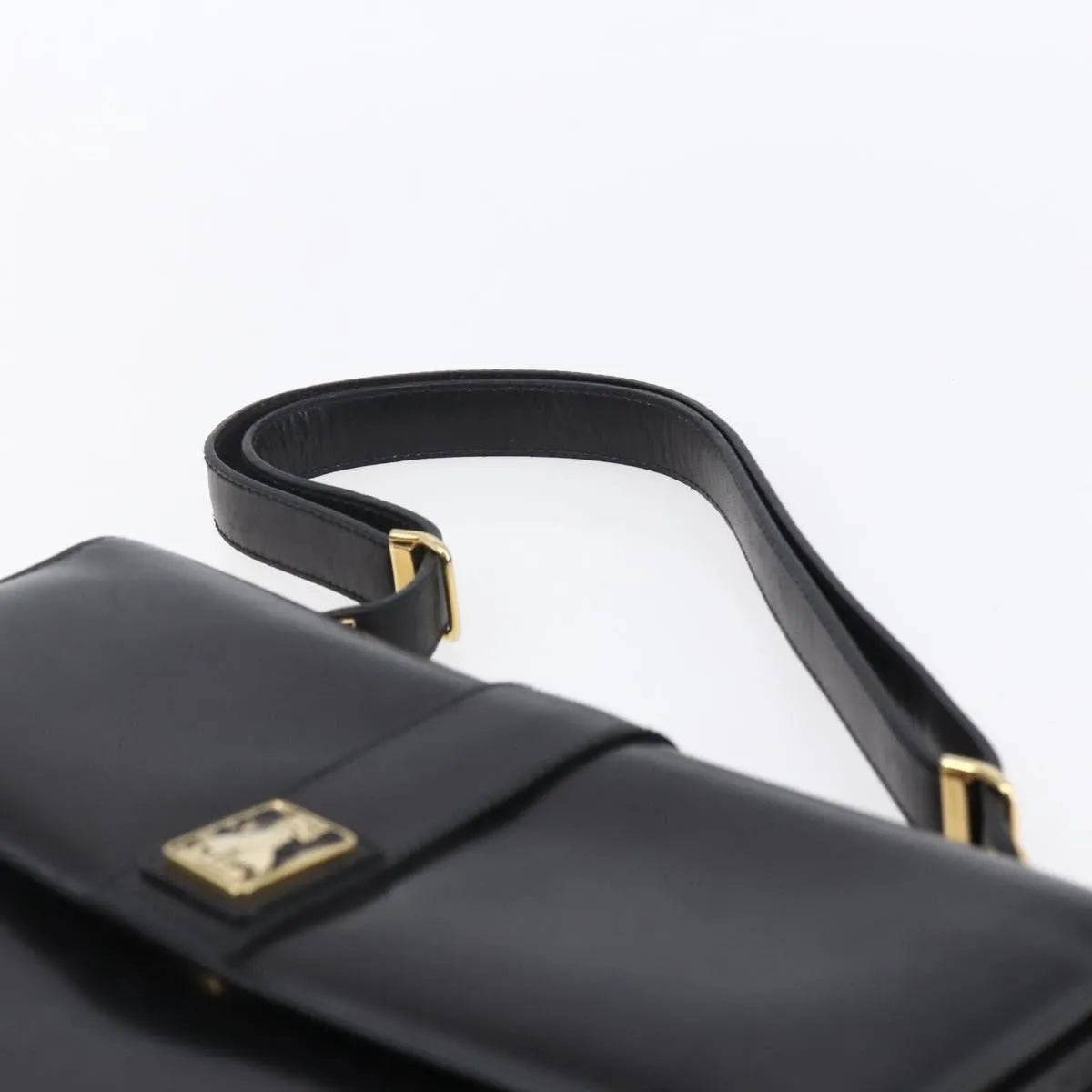 Burberry Nova Check Shoulder Bag Leather Black Leather Shoulder Bag Bag (Pre-Owned)