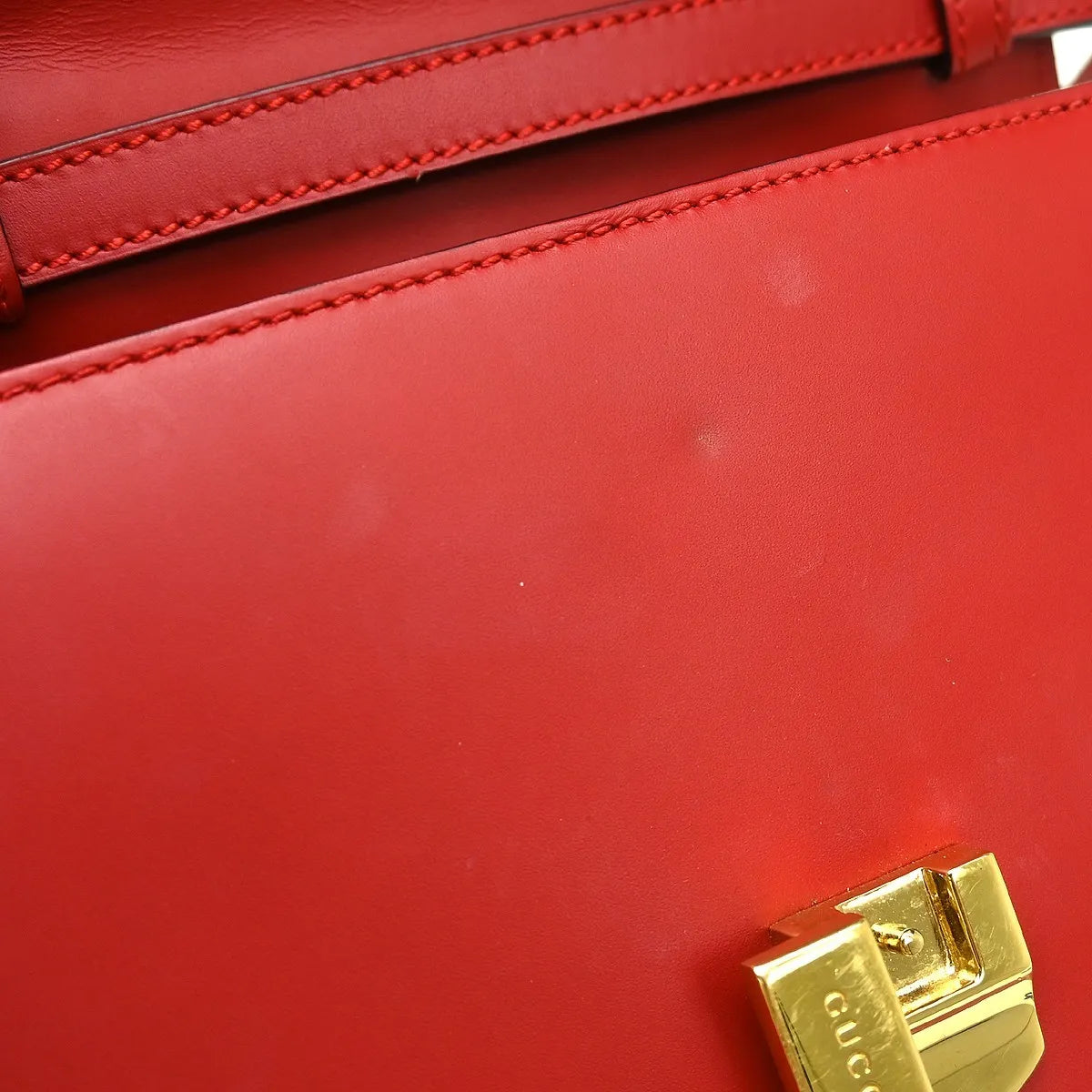 Gucci Sylvie Leather Red Leather Shoulder Bag Bag (Pre-Owned)