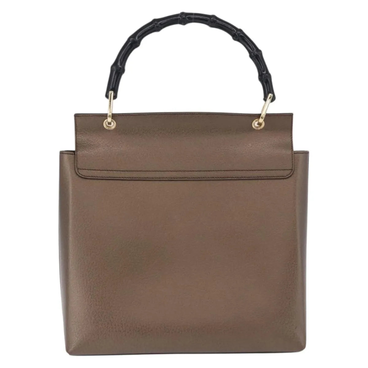 Gucci Vintage Bamboo Handle Leather Brown Leather Handbag (Pre-Owned)