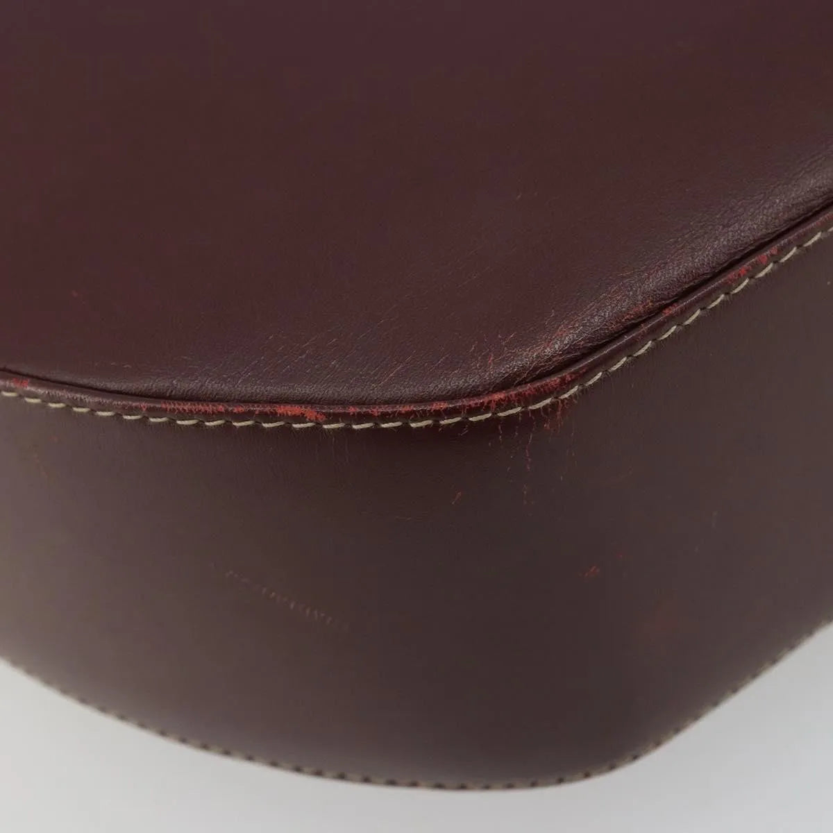 Cartier Vintage Must De Cartier Leather Burgundy Leather Shoulder Bag Bag (Pre-Owned)
