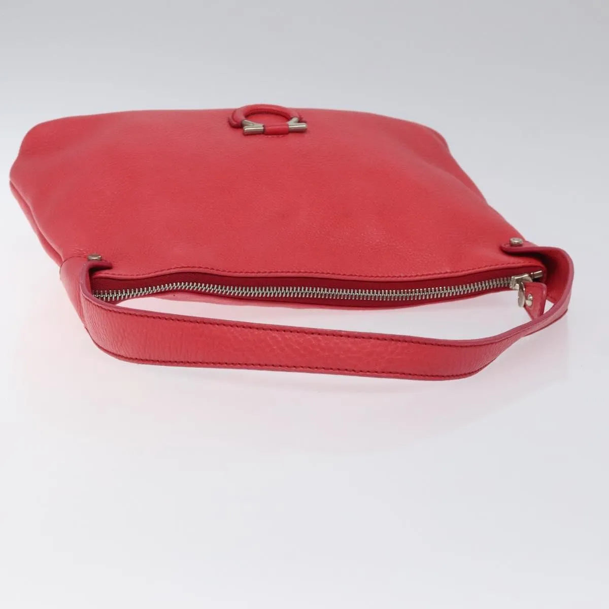 Salvatore Ferragamo Gancini Leather Pink Leather Shoulder Bag Bag (Pre-Owned)