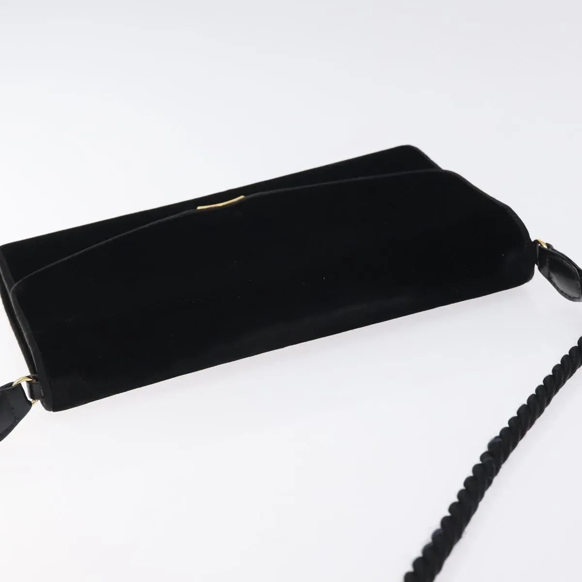 Gucci Vintage Flap Velvet Black Velvet Shoulder Bag Bag (Pre-Owned)