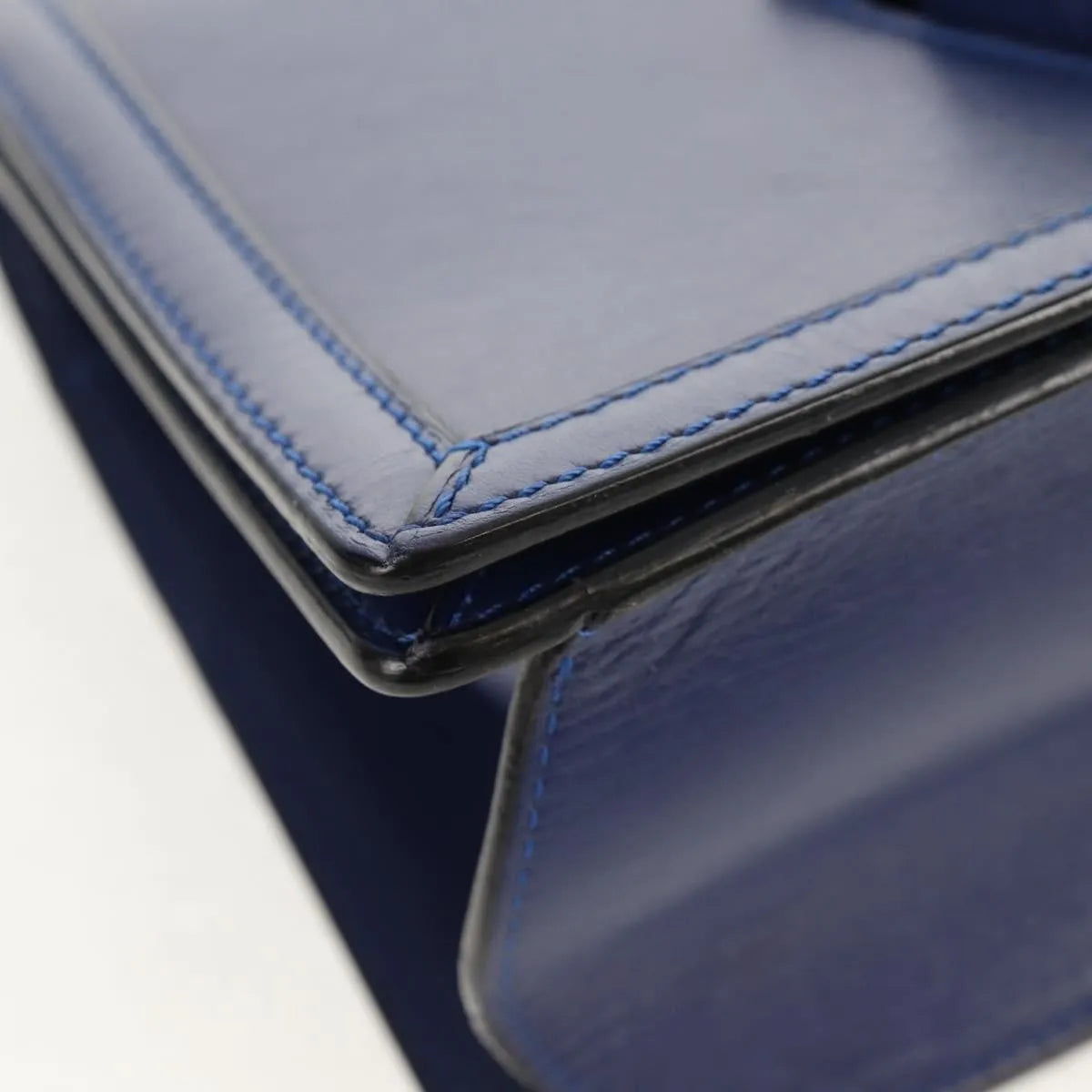 Loewe Barcelona Leather Blue Leather Shoulder Bag Bag (Pre-Owned)