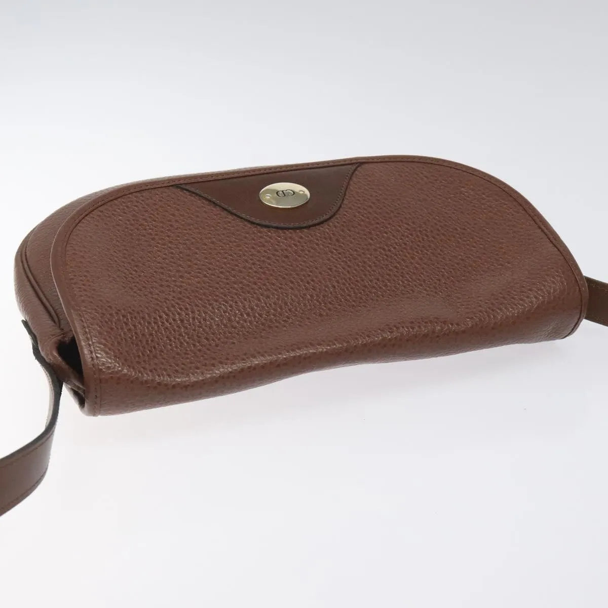Christian Dior Vintage Cd Flap Leather Brown Leather Shoulder Bag Bag (Pre-Owned)