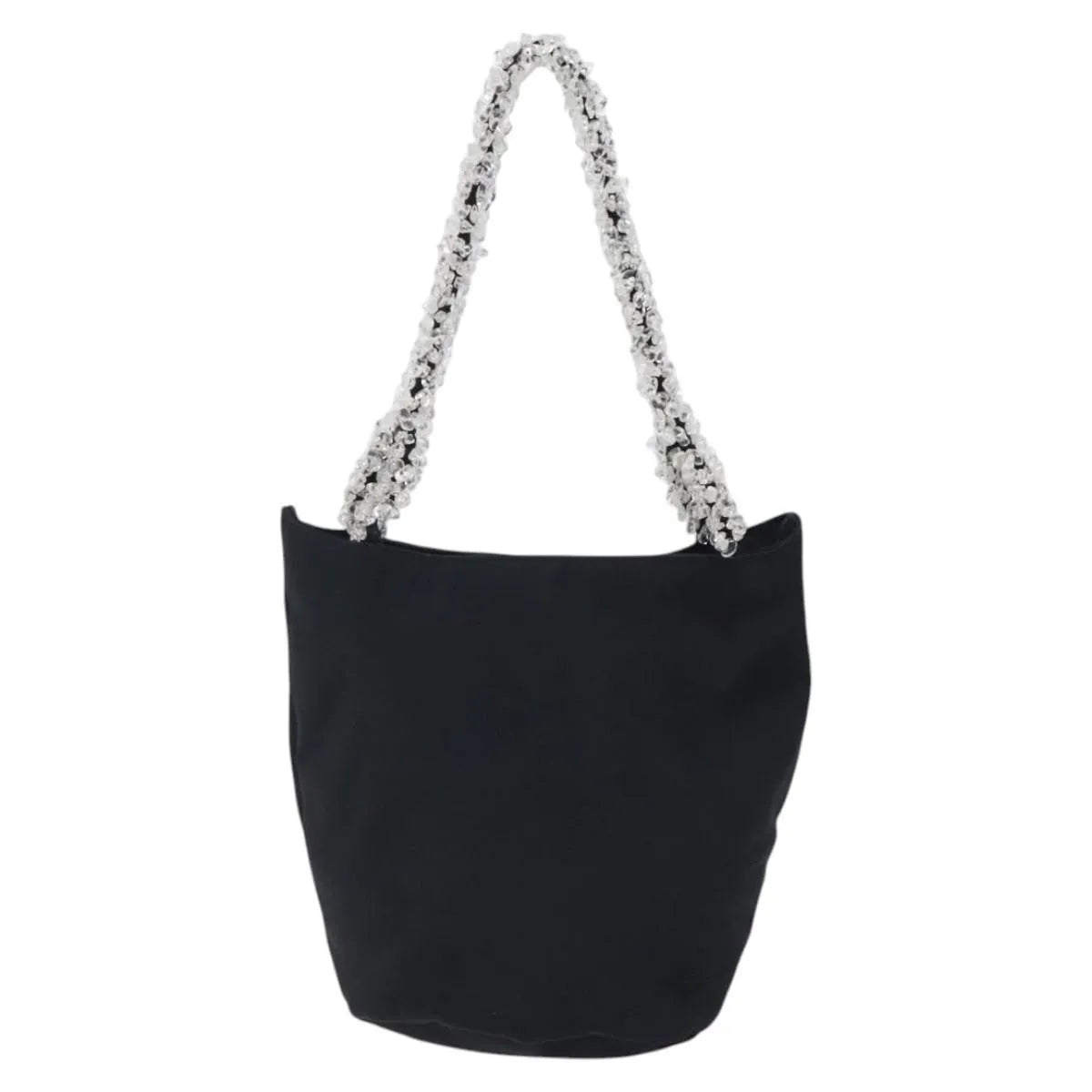 Bottega Veneta Vintage Nylon Black Nylon Handbag (Pre-Owned)