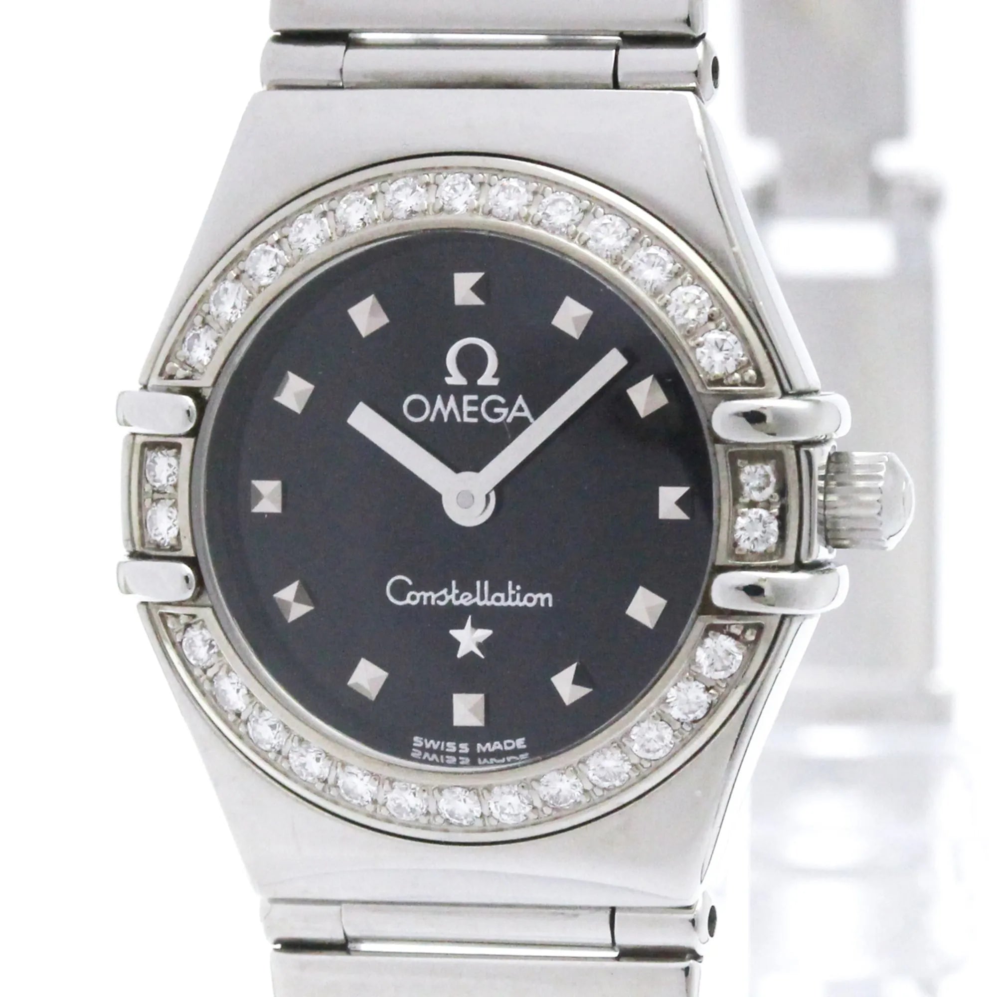 Omega Constellation Quartz Stainless Steel With Diamond Bezel Watch (Pre-Owned)