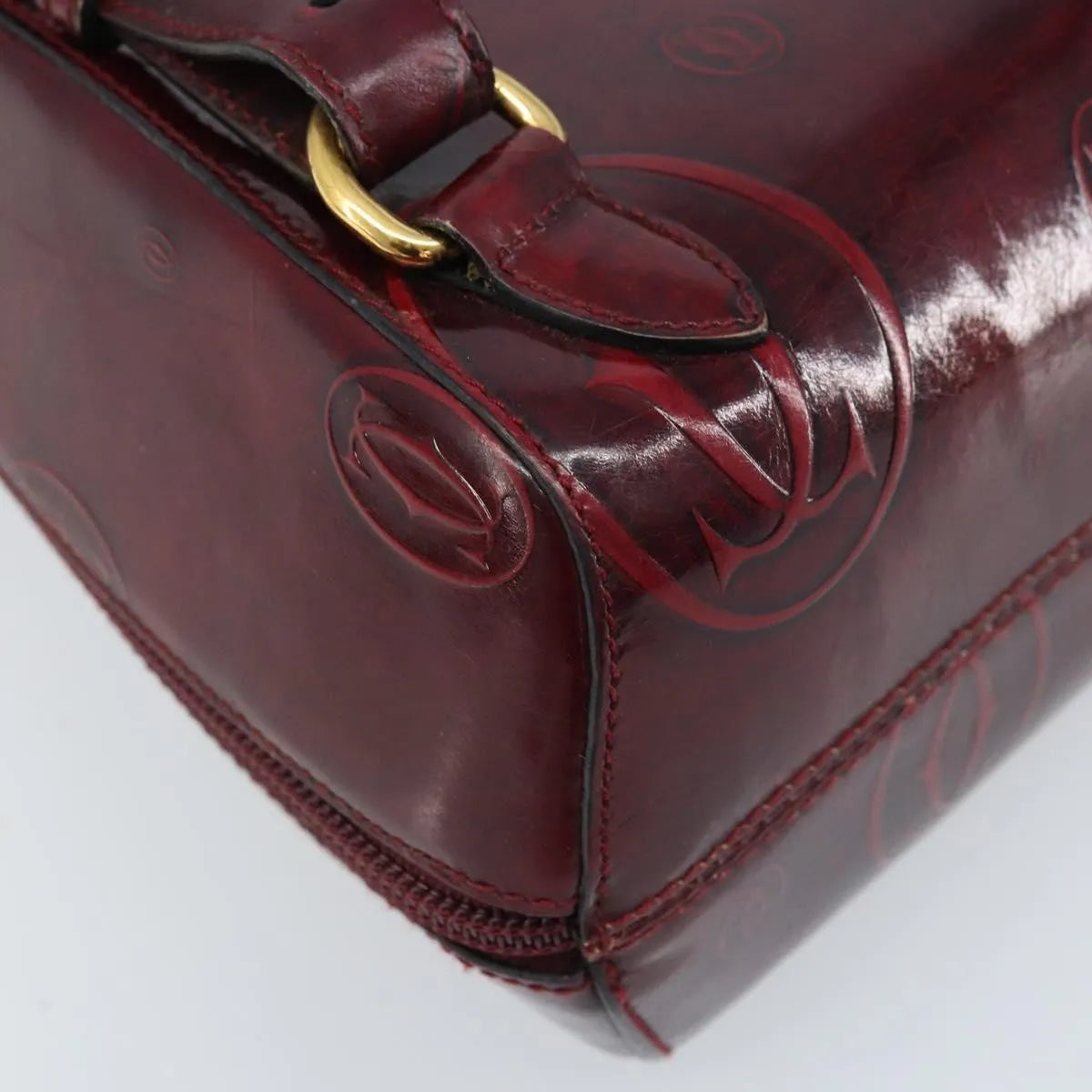 Cartier Happy Birthday Patent Leather Burgundy Patent_Leather Backpack Bag (Pre-Owned)