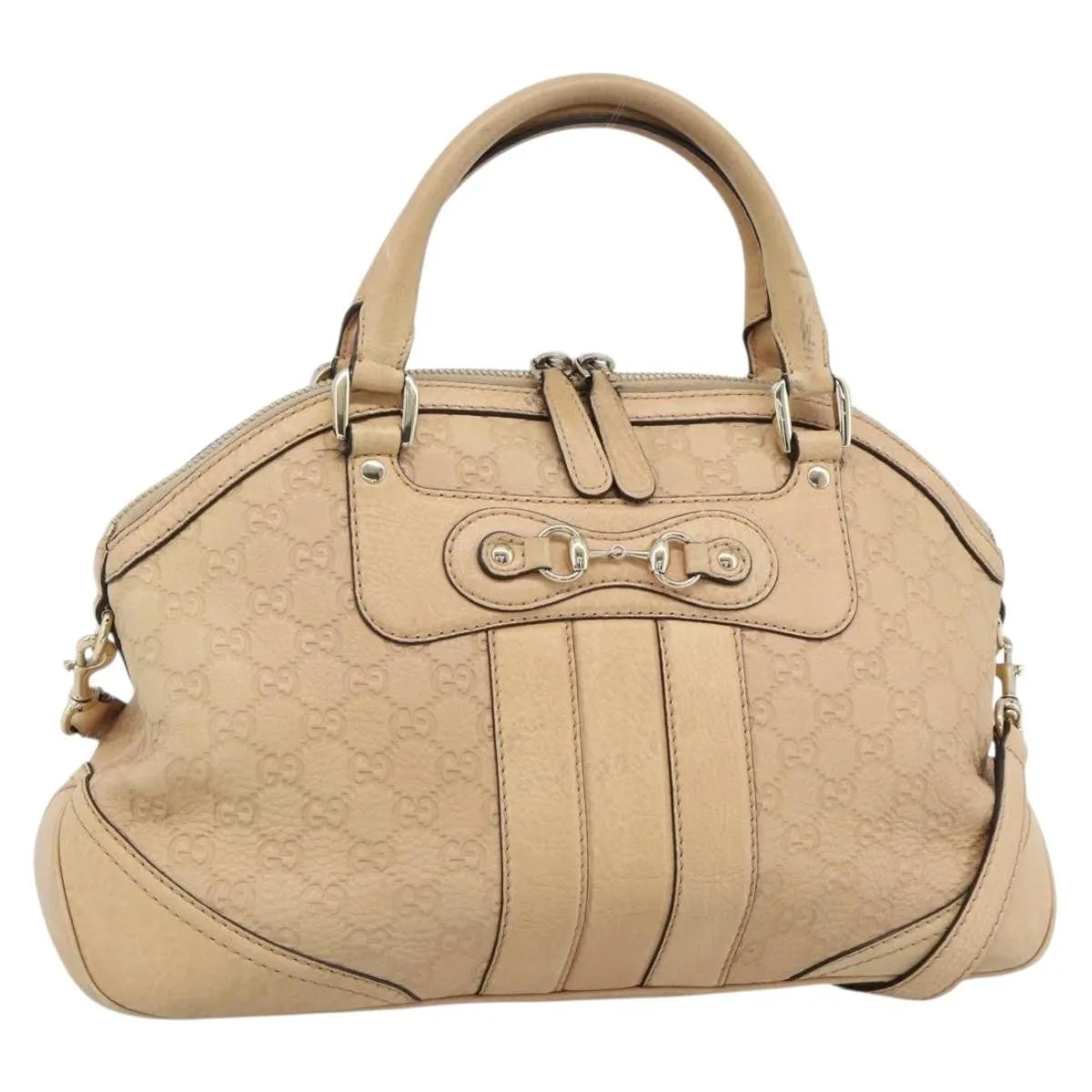 Gucci New Pelham Tote Guccissima Leather Beige Leather Handbag (Pre-Owned)