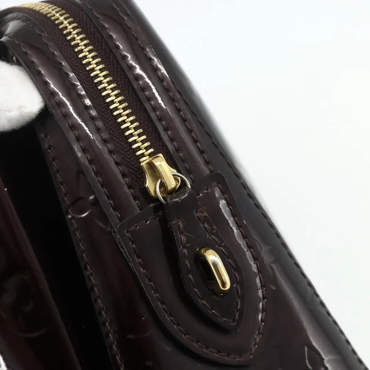 Louis Vuitton Melrose Avenue Monogram Vernis Burgundy Patent_Leather Handbag (Pre-Owned)