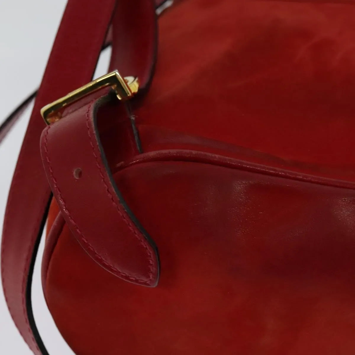 Salvatore Ferragamo Gancini Suede Red Suede Backpack Bag (Pre-Owned)