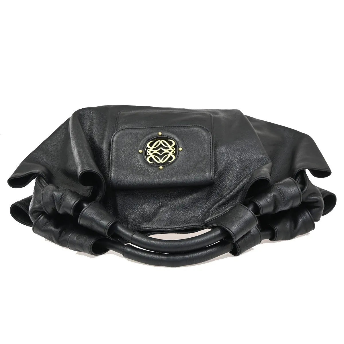 Loewe Anagram Logo Nappa Aire Hand Leather Black Leather Handbag (Pre-Owned)
