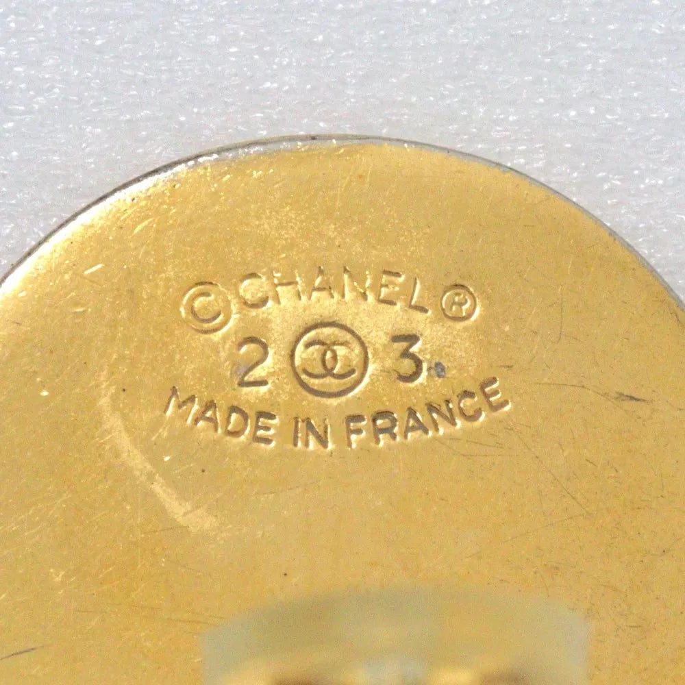 Chanel 31 Rue Cambon Flap Bag Clip-On Metal Gold Gold_Plated Earrings Jewelry (Pre-Owned)
