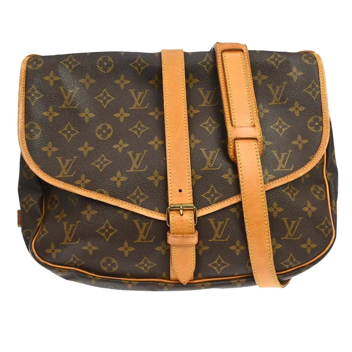 Louis Vuitton Saumur Monogram Canvas Brown Canvas Shoulder Bag Bag (Pre-Owned)