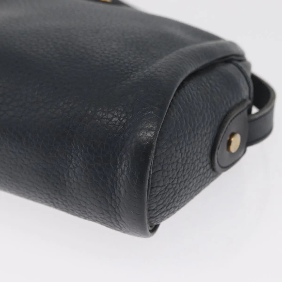Christian Dior Vintage Cd Logo Leather Navy Leather Shoulder Bag Bag (Pre-Owned)