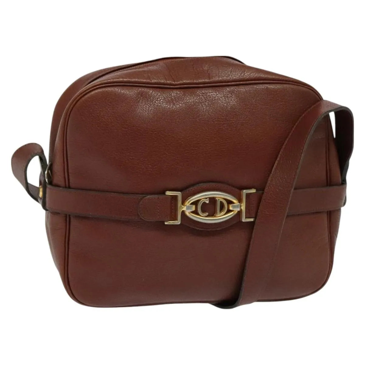 Christian Dior Vintage Leather Brown Leather Shoulder Bag Bag (Pre-Owned)