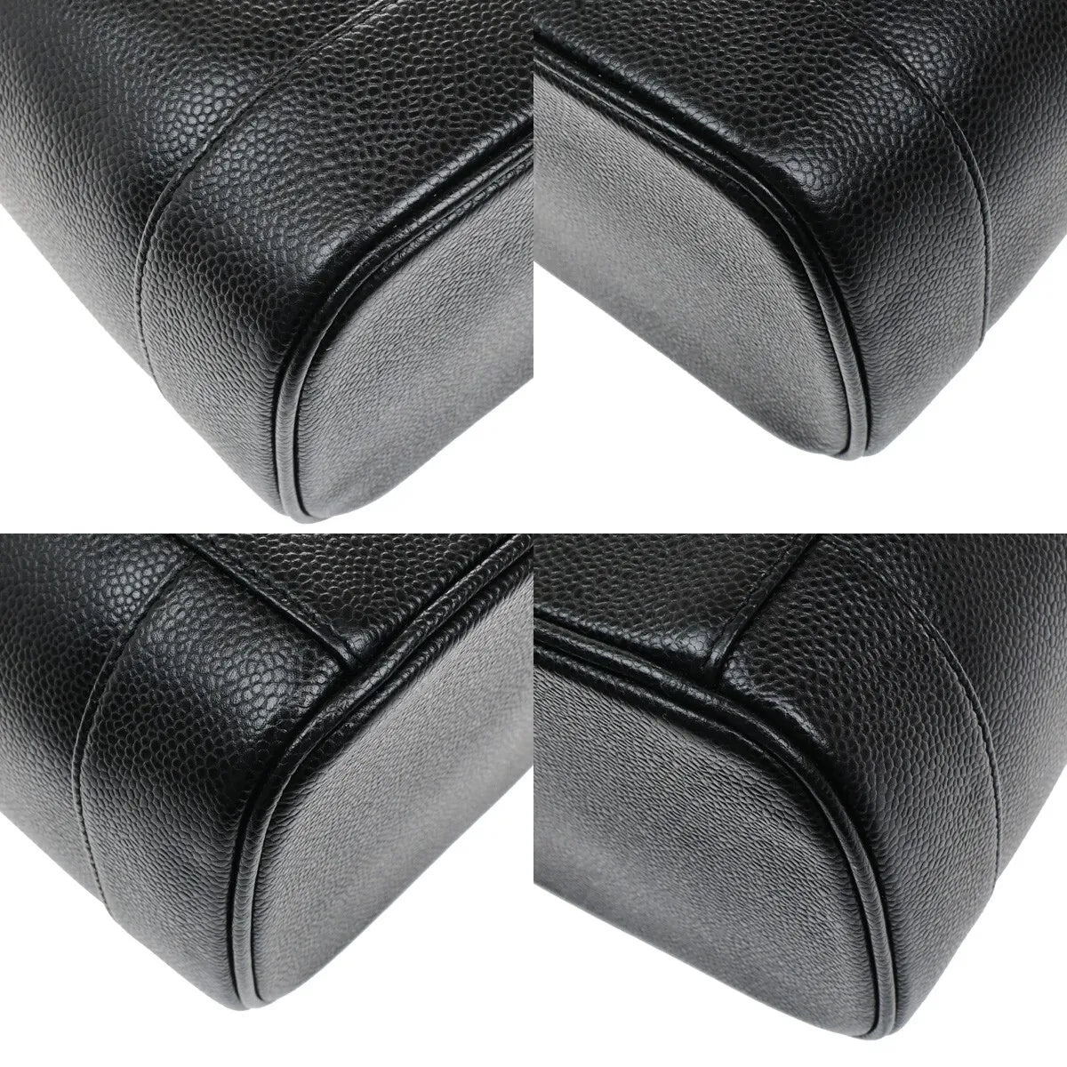 Chanel Vintage Timeless Cosmetic Case Caviar Black Calfskin Handbag (Pre-Owned)