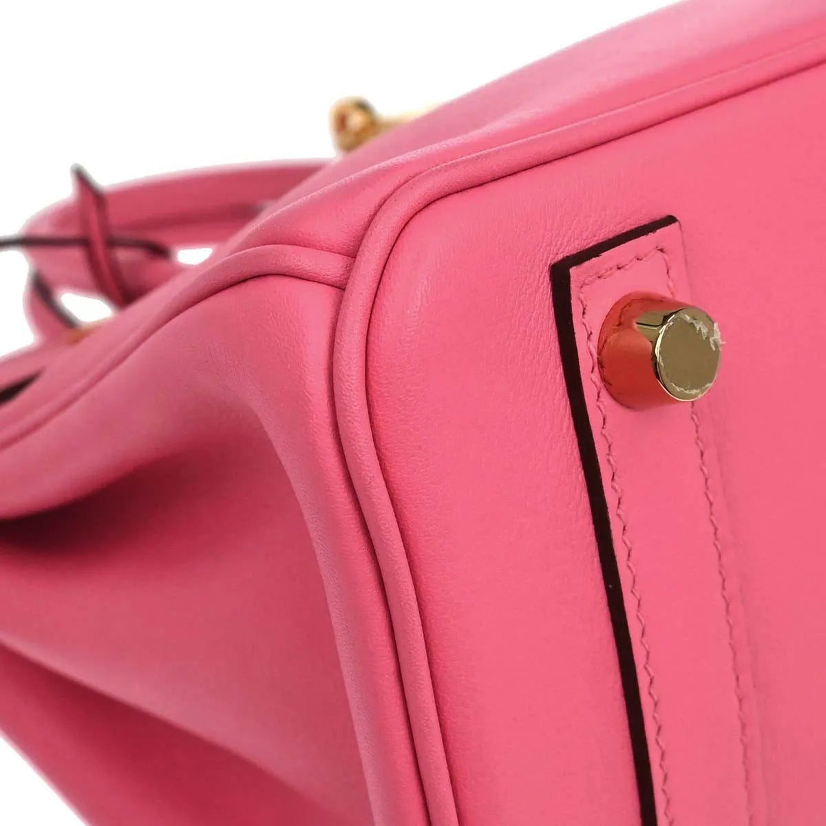 Hermes Birkin Pink Azalea Swift With Gold Hardware Pink Calfskin Handbag (Pre-Owned)