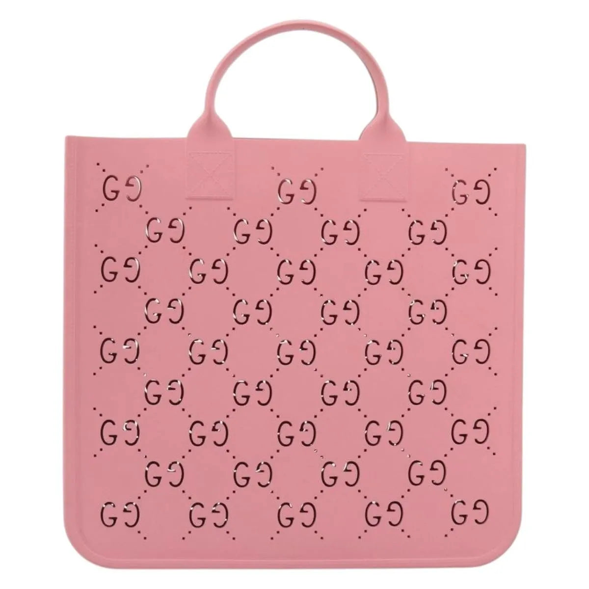 Gucci Children's Tote Printed Gg Coated Canvas Pink Rubber Tote Bag Bag (Pre-Owned)