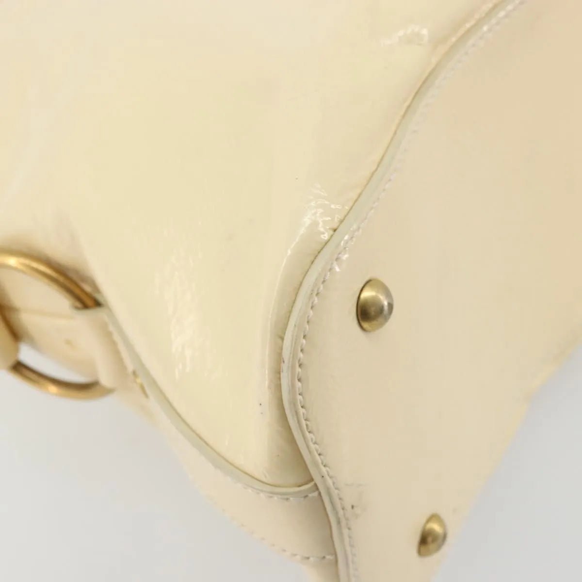 Saint Laurent Muse Shoulder Leather White Patent_Leather Handbag (Pre-Owned)