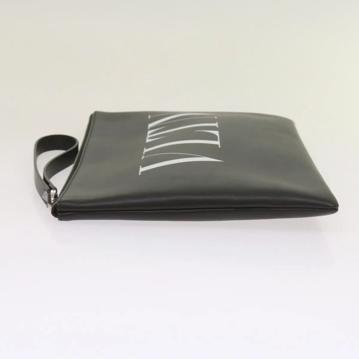 Valentino Garavani Vltn Wristlet Clutch Printed Leather Black Leather Clutche & Pouche Bag (Pre-Owned)