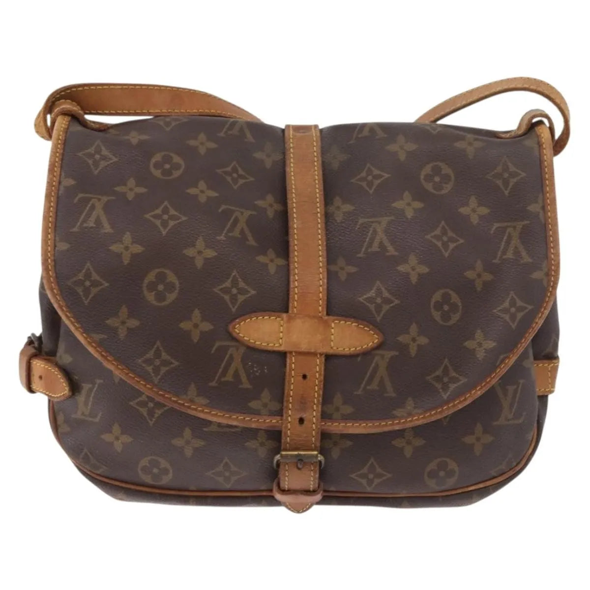 Louis Vuitton Saumur Monogram Canvas Brown Canvas Shoulder Bag Bag (Pre-Owned)